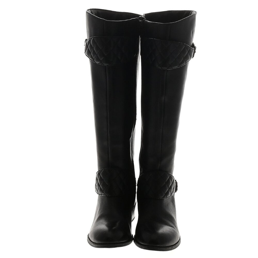 Lauren Ralph Lauren Meveah Black Leather Knee High Riding Boots 6.5 B - Picture 3 of 9